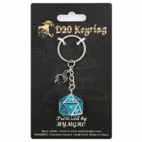 D20 keychain with HYMGHO dragon charm-Draconis Glow In...