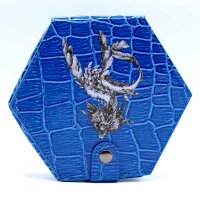 Leather Hexagonal Dice Box With Fine Arts-Wind Dragon