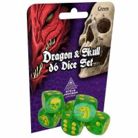 Dragon & Skull Dice Pack Green Glitter