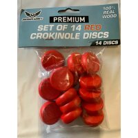 Set of 14 Crokinole Discs -Red