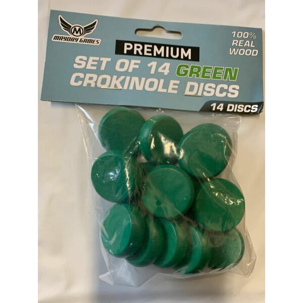 Set of 14 Crokinole Discs - Green