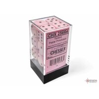 Opaque 16mm d6 Pastel Pink/black Dice Block™ (12 dice)