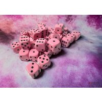 Opaque 12mm d6 Pastel Pink/black Dice Block™ (36 dice)