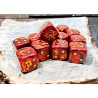 WW2 dice Soviet Scarab® Scarlet/gold 16mm d6 Dice Block™