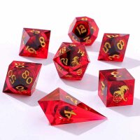 "Always Watching" Dragons Eye Sharp Edge Resin Dice Set-Red