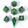 "Always Watching" Dragons Eye Sharp Edge Resin Dice Set-Green