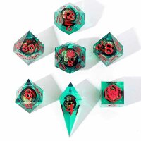 "Always Watching" Wraithbound Sharp Edge Resin Dice Set-Green