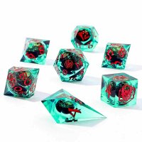 "Always Watching" Wraithbound Sharp Edge Resin Dice Set-Green