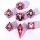 "Always Watching" Sneering Skull Sharp Edge Resin Dice Set-Red