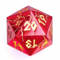 Barbarian 35mm Solid Metal Single D20 Spin Down - Red...