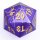 Barbarian 35mm Solid Metal Single D20 Spin Down - Purple and gold