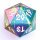 Barbarian 35mm Solid Metal Single D20 Spin Down - Chromatic Rainbow