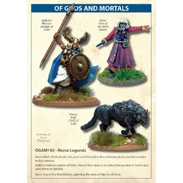 Norse Legends - Fenris Wolf, Valkyrie & Norn