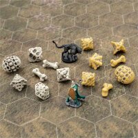 Skull & Bone Full 7 Dice Set - Ancient Bone Yellow