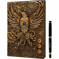 3D Faux-Leather Notebook / Journal - Gold Phoenix