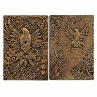 3D Faux-Leather Notebook / Journal - Gold Phoenix