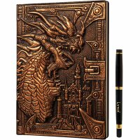 3D Faux-Leather Notebook / Journal - Bronze Dragon