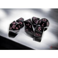 Opaque Polyhedral Black/pink 7-Die Set