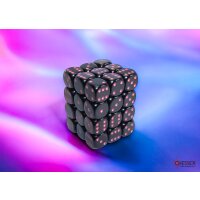 Opaque 12mm d6 Black/pink Dice Block™ (36 dice)