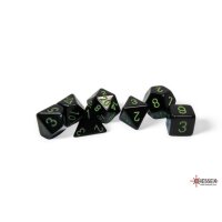 Opaque Polyhedral Black/green 7-Die Set