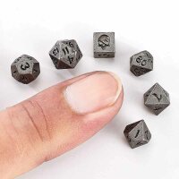 Unseeli tiny RPG dice set-Ancient Silver