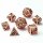 Rose Gold Hollow Dragon Dice Set Filled with Gems