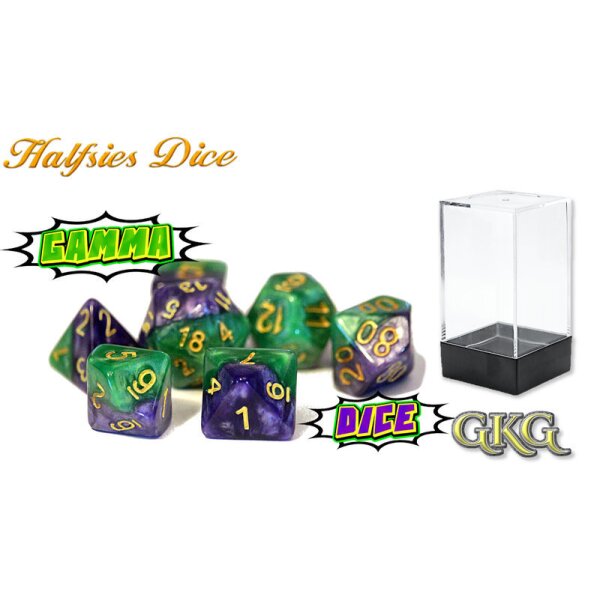 Halfsies Dice Gamma Dice- Upgraded Dice Case