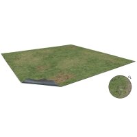 Grassy Fields Gaming Mat 2x2 - Grid