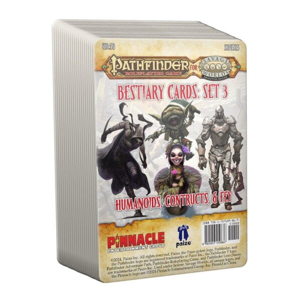 Pathfinder® for Savage Worlds: Bestiary Cards Pack 3 – Humanoids, Constructs, & Fey