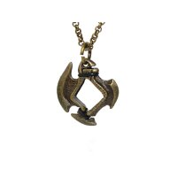 Pendant 12mm d6 Axe Blade w/ Old Brass Finish