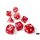 Borealis Passion/white Luminary Polyhedral 7-Dice Set