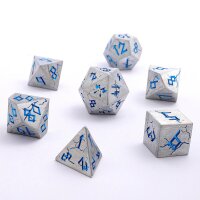 Barbarian Solid Metal Polyhedral Dice Set - Brushed Blue