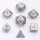 Barbarian Solid Metal Polyhedral Dice Set - Brushed Rainbow