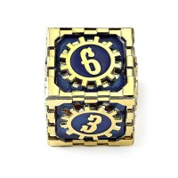 Mythic Size Cogcraft Fidget D6 Vault Dweller - Blue and Gold