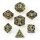 Hollow Metal Cog Themed Dice Set - Gold