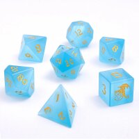 DRAGONS HOARD GEMSTONE DICE - BLUE CAT EYE