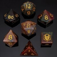 DRAGONS HOARD GEMSTONE DICE - INDIAN AGATE