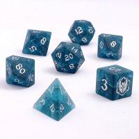 Dragons Hoard Gemstone Polyhedral Dice Set-Blasted Sea Glass