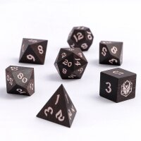 Dragons Hoard 7 Piece RPG Wooden Dice Set-Ebony Wood