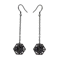 Dragons eye D6 earrings-Gunmetal w/Purple gems