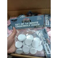 ELITE Set of 14 Crokinole Discs - White