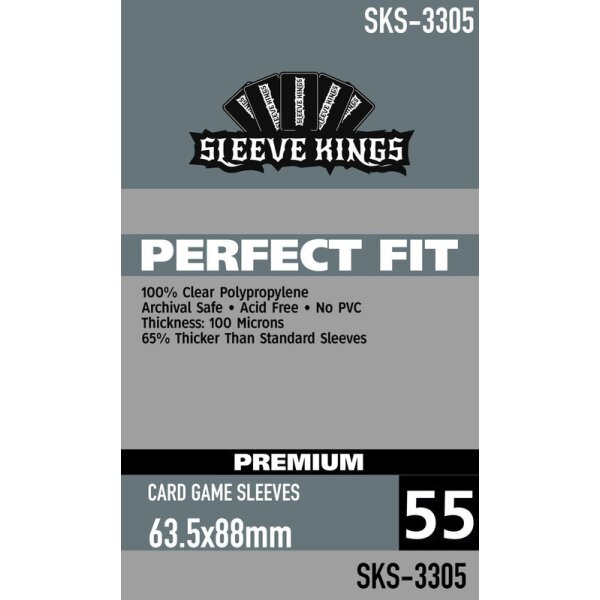 Perfect Fit Premium Card Game Sleeves (63.5x88mm) 55 Pack, 100 Microns