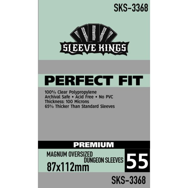 Perfect Fit Prem Mag Oversized Dungeon Sleeves: (87 x 112mm) 55 Pack 100 Microns
