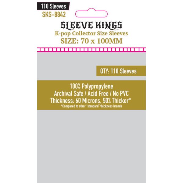 Kpop Collector Size (70 x 100 MM) 110 pack, 60 Microns -For BTS mini photocards